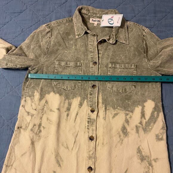 Peach Love Corduroy Tie-Dye Button Down Shacket – Women’s Small NWT - Picture 3 of 6